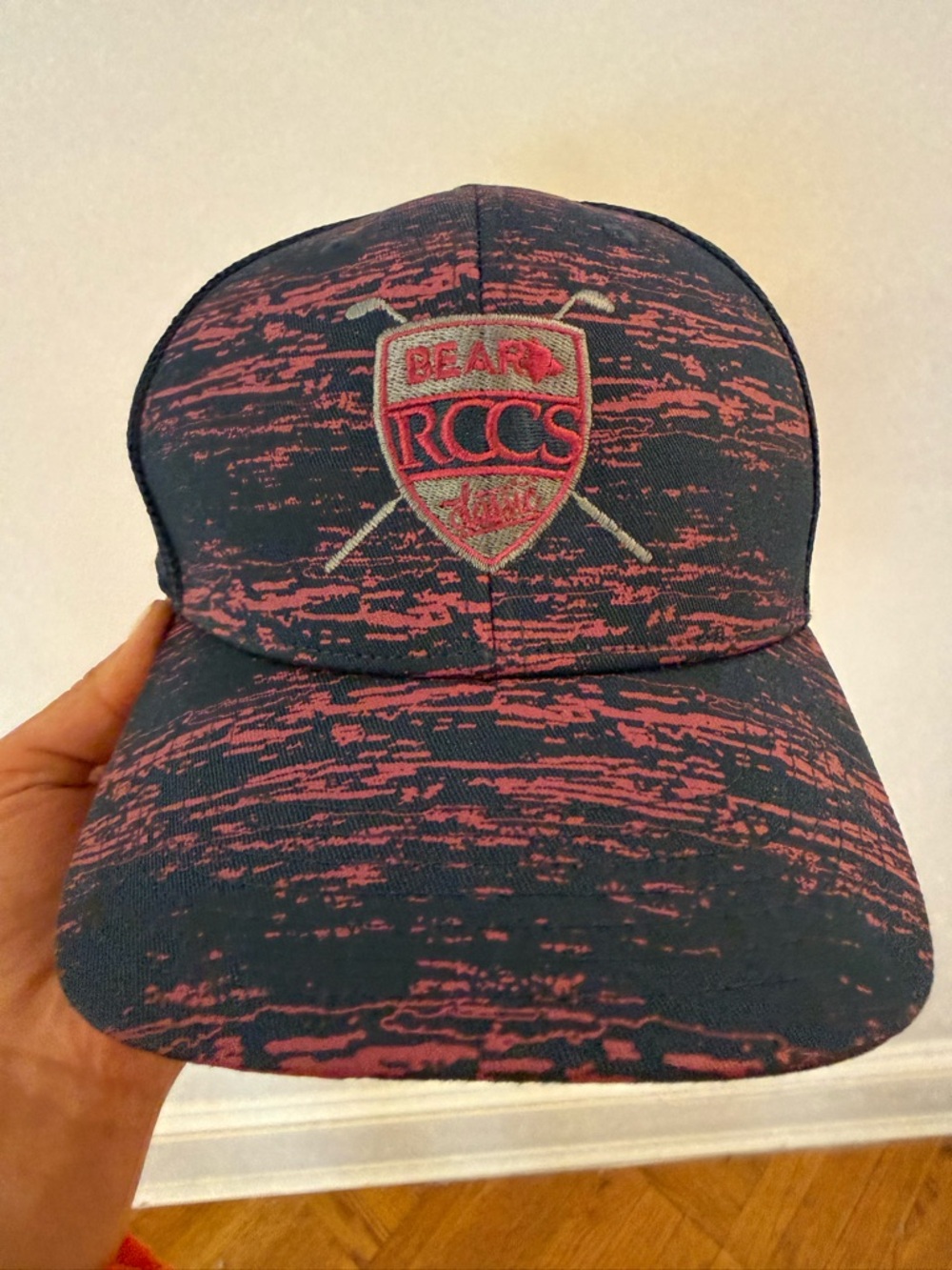 adidas Navy & Pink Embroidered Shield Baseball Cap